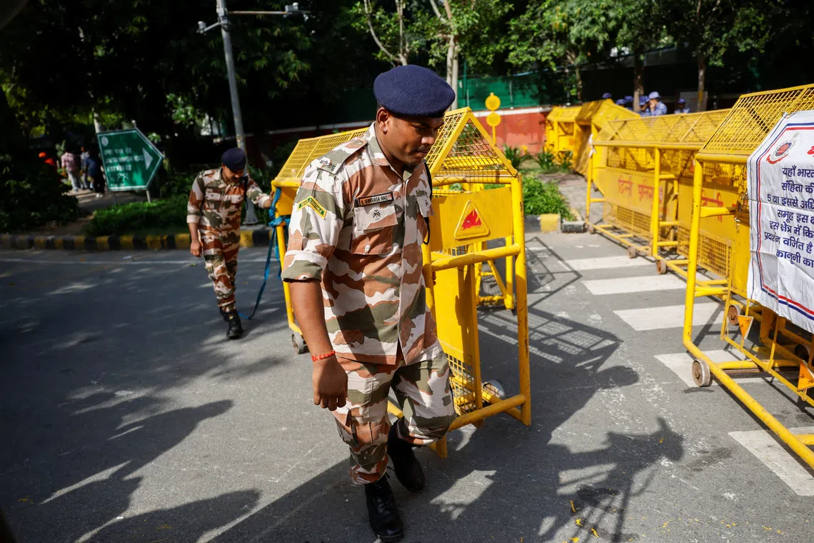 Hundreds of police guard Indian capital ahead of opposition protest