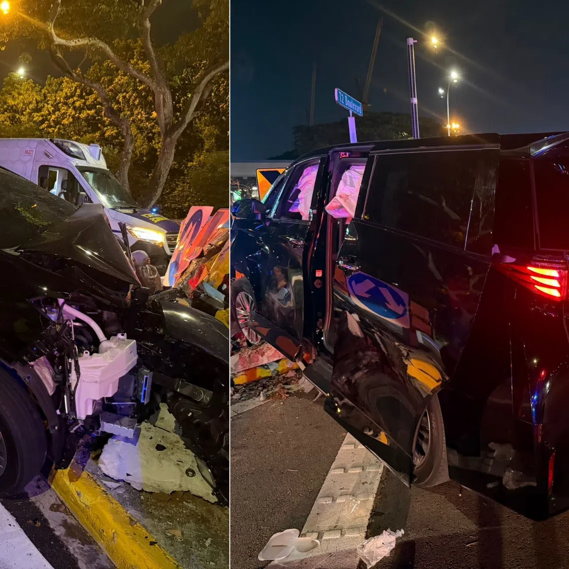 The accident involved a car which skidded along Airport Boulevard towards the Terminal 1 slip road into Terminal 2, police said.