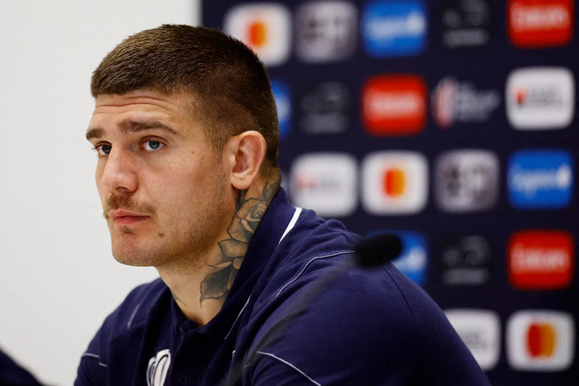 Rugby Union - Rugby World Cup 2023 - Italy Press Conference - Allianz Riviera, Nice, France - September 19, 2023 Italy's Marco Riccioni during the press conference REUTERS/Sarah Meyssonnier