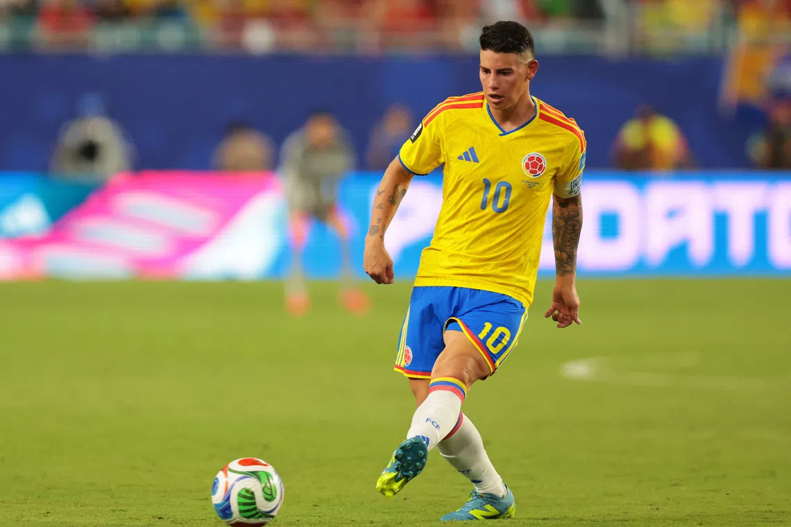 Soccer Football - FIFA World Cup 2026 - Group K - Colombia v Portugal - Miami Stadium, Miami Gardens, Florida, U.S. - June 27, 2026 Colombia's James Rodriguez in action IMAGN IMAGES via Reuters/Sam Navarro
