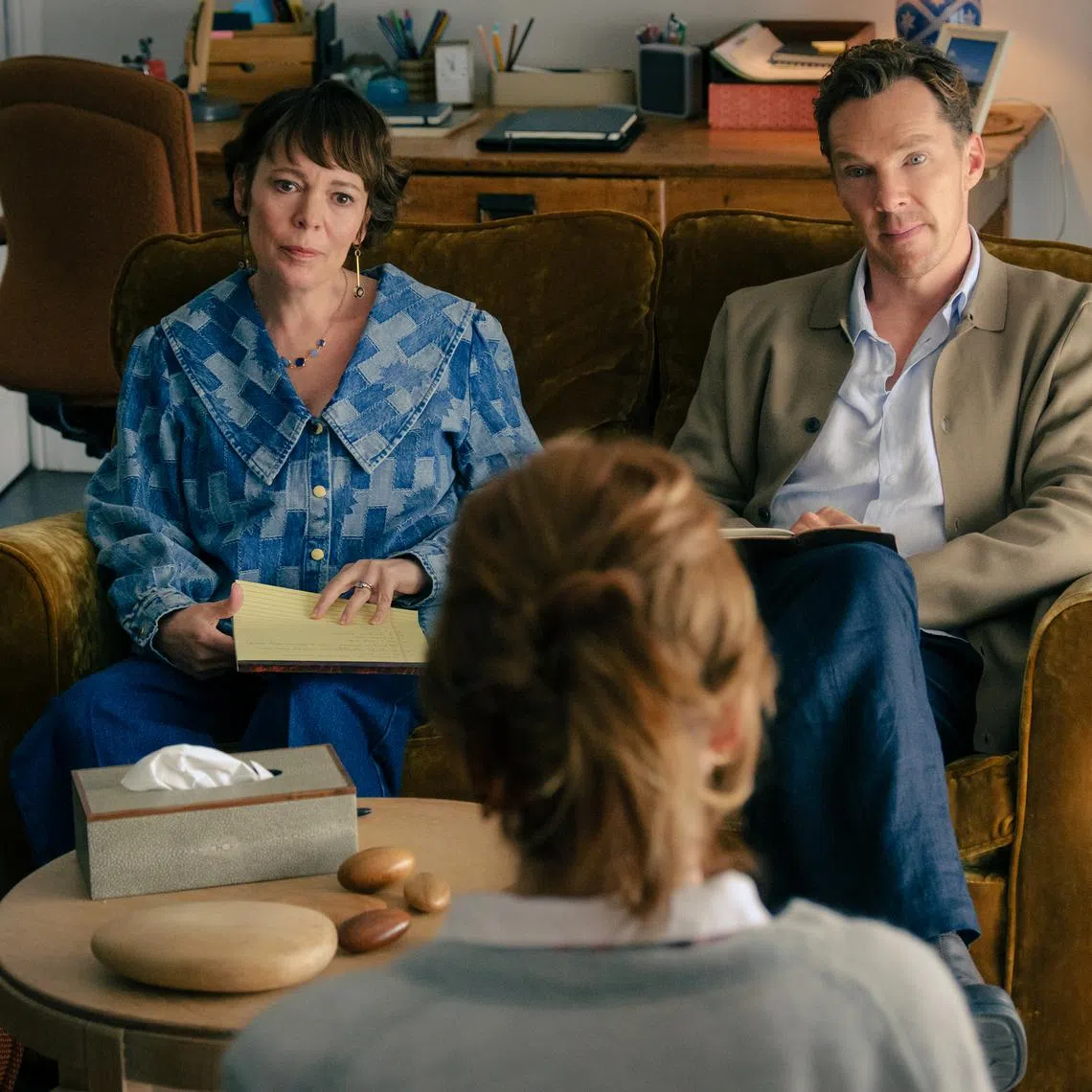 Olivia Colman (left) and Benedict Cumberbatch in The Roses. 