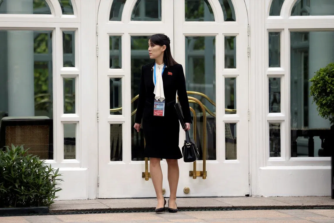 Kim Yo Jong, sister of North Korea's leader Kim Jong Un and first vice department director of the ruling Workers’ Party’s Central Committee, looks on at the Metropole hotel during the second North Korea-U.S. summit in Hanoi, Vietnam February 28, 2019. REUTERS/Leah Millis/File Photo