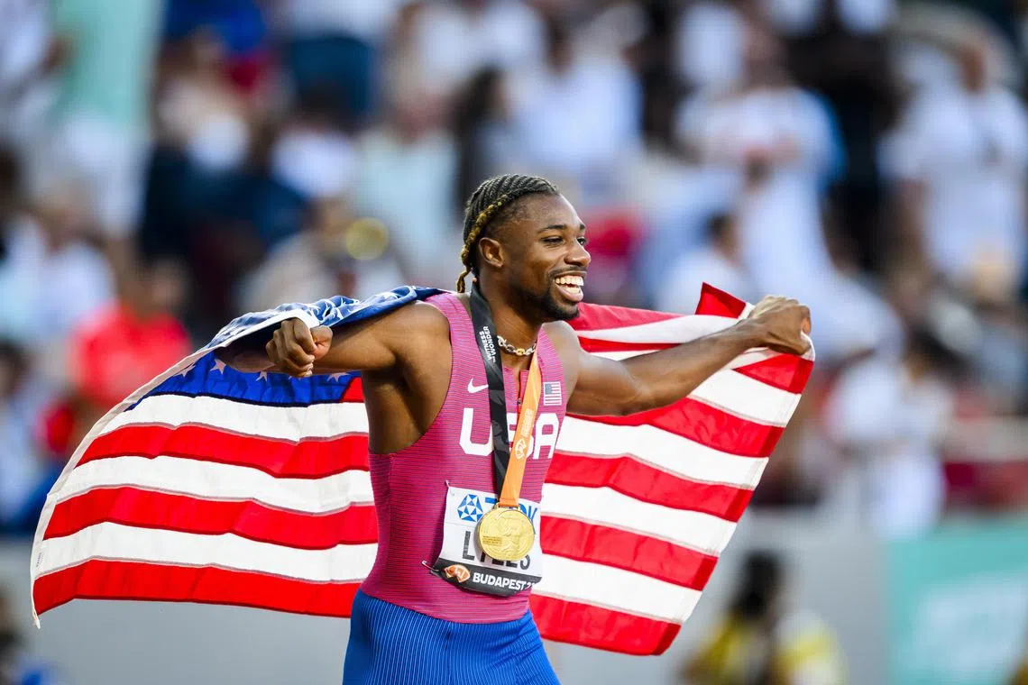 Lyles forged his way to the front in the last 30 metres, taking gold with a personal best time of 9.83.