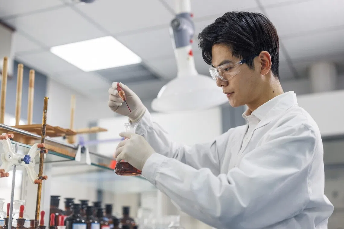 Scientist working in lab