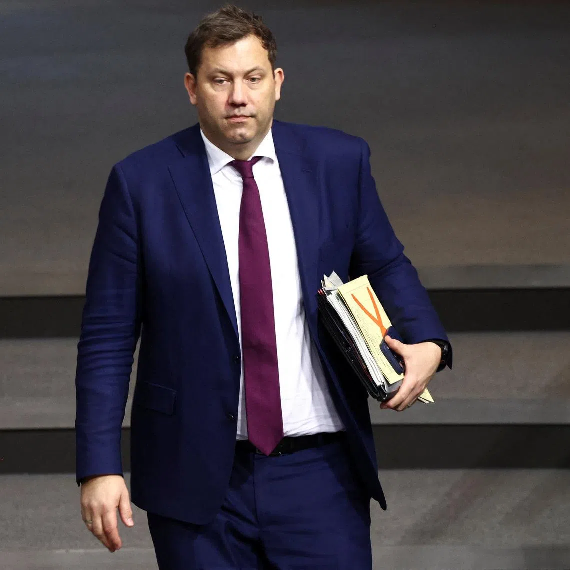 German Finance Minister Lars Klingbeil attends a session of the lower house of parliament, the Bundestag in Berlin, Germany, December 5, 2025. REUTERS/Liesa Johannssen