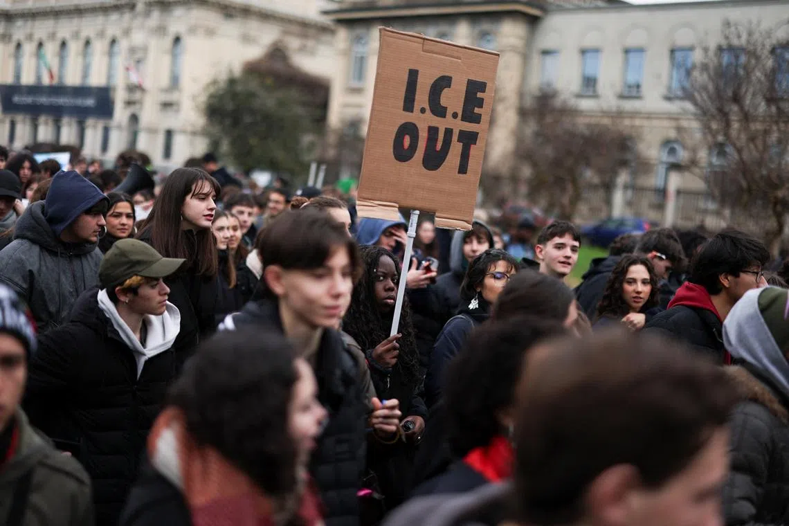 Protesters rally in Milan against US ICE presence, school closures ahead of opening ceremony