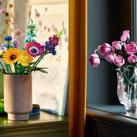 LEGO flowers for Valentine's Day