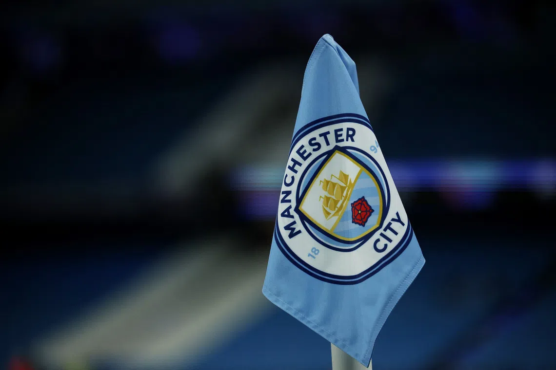 FILE PHOTO: Soccer Football - Champions League - Manchester City v Sparta Prague - Etihad Stadium, Manchester, Britain - October 23, 2024 General view of a corner flag before the match REUTERS/Phil Noble/File Photo