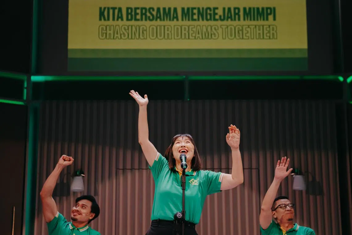 Peppered with political jabs and thinly-veiled references to contemporary controversies, the play is greeted with both boisterous and nervous laughter in just under two hours.