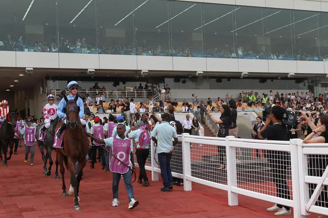 A crowd of 10,000 turned out for the last race meeting at the Singapore Turf Clb on Oct 5. 