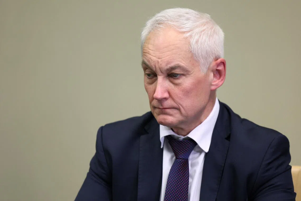 Russian First Deputy Prime Minister Andrei Belousov attends a meeting of President Vladimir Putin with members of Security Council and the government and the heads of law enforcement agencies, at the Novo-Ogaryovo state residence outside Moscow, Russia October 30, 2023. Sputnik/Gavriil Grigorov/Pool via REUTERS/File photo