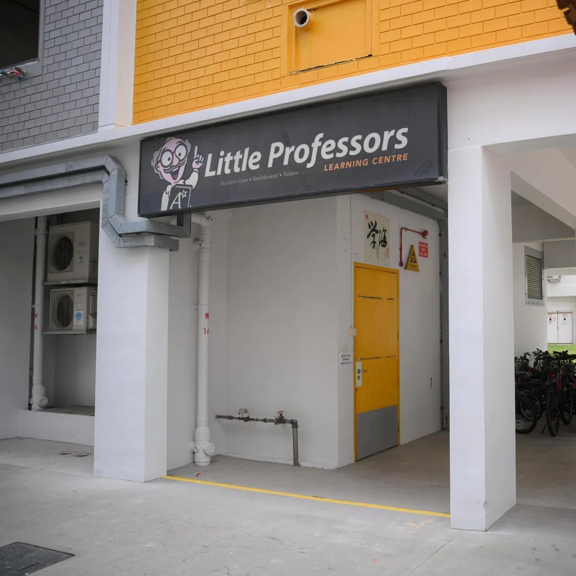 A sign at Block 835 Jurong West Street 81 for the Little Professors Learning Centre pictured on Feb 14, 2025.