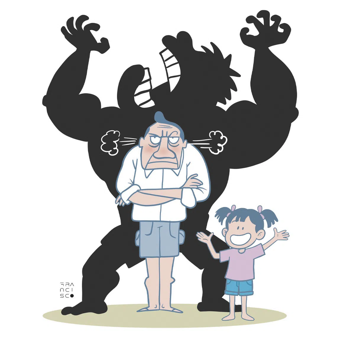 Whenever his daughter's actions (or inaction) fail any litmus test of logic, the writer quickly grow stern and sharp, Incredible-Hulking from Fun Papa to an ornery curmudgeon.