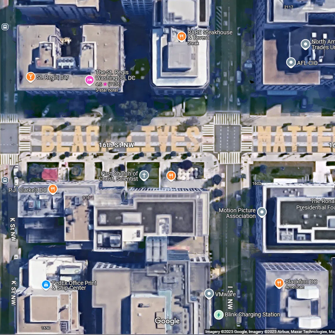 The Black Lives Matter Plaza was created in 2020 following anti-racism protests over the murder of George Floyd.