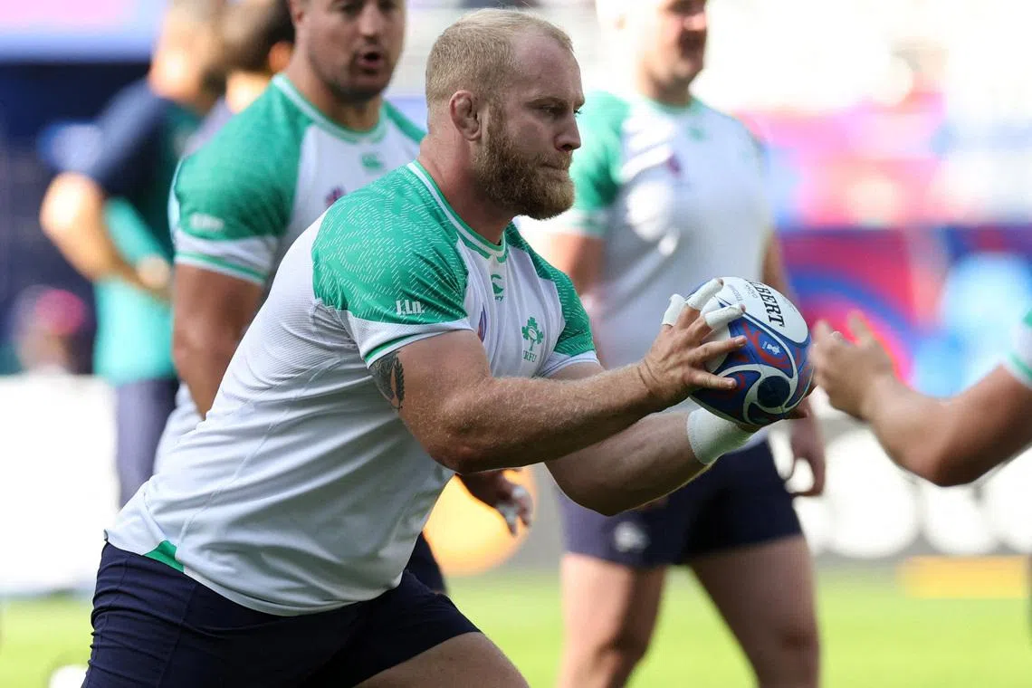 Rugby Union - Rugby World Cup 2023 - Ireland Training - Stade de France, Saint-Denis, France - October 6, 2023 Ireland's Jeremy Loughman during training REUTERS/Stephanie Lecocq