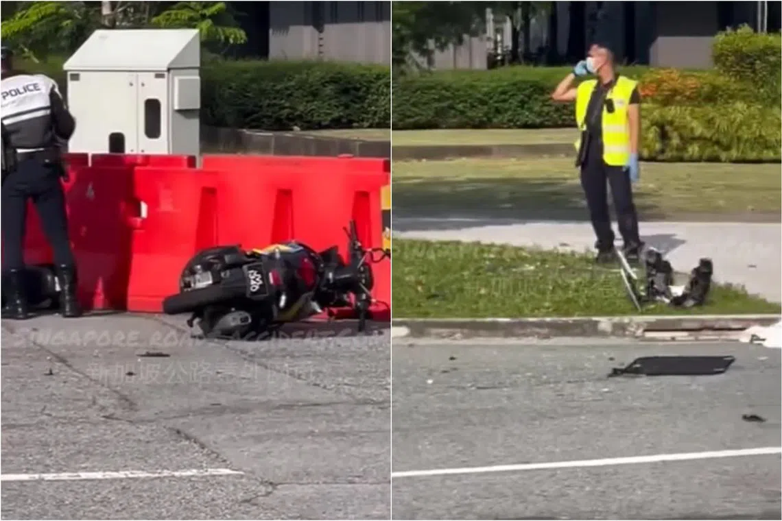 The accident in Jurong, involving a van and a motorcycle, occurred in Jalan Tukang towards Jalan Boon Lay.