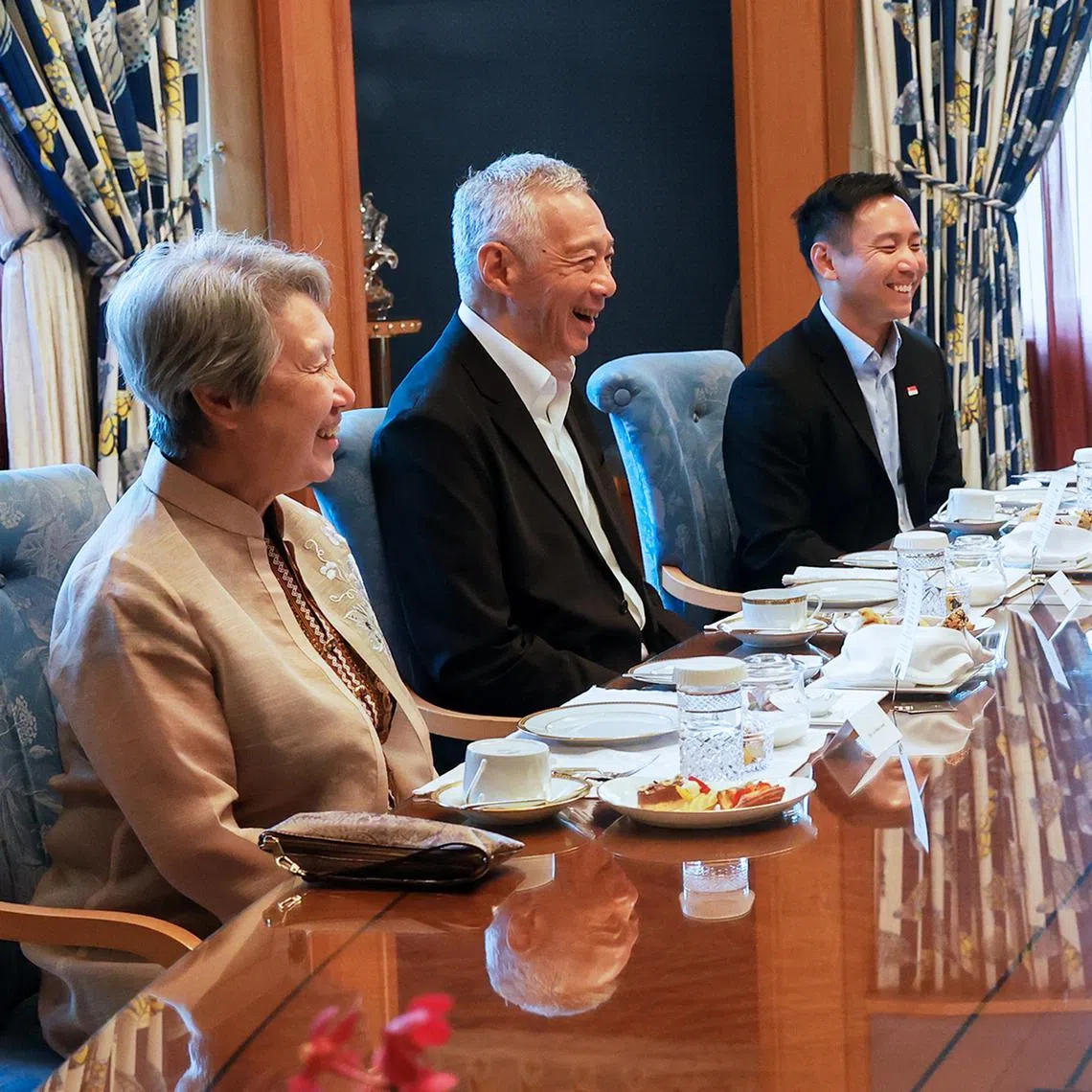 Senior Minister Lee Hsien Loong, accompanied by Mrs Lee and Minister of State for Home Affairs and Social and Family Development Goh Pei Ming, meeting Brunei’s Minister at the Prime Minister’s Office Prince Abdul Malik and Minister of Foreign Affairs Prince Abdul Mateen in Brunei on July 16.