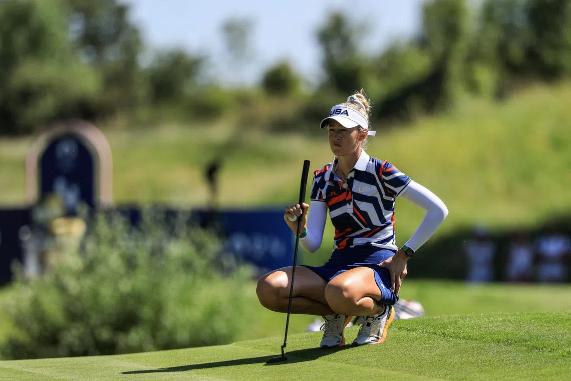 Nelly Korda of the United States during the Paris Olympics, where she finished in a tie for 22nd.