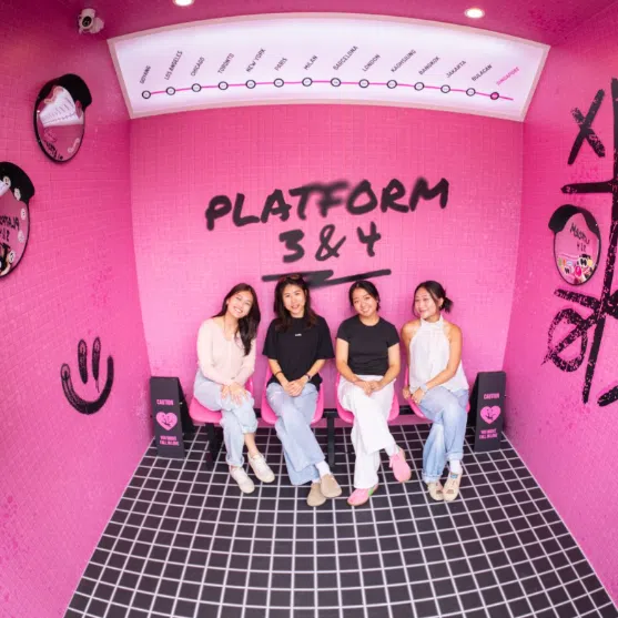 Highlights include a pop-up store in Leisure Mall Kallang and the Singapore Flyer lit up in pink.