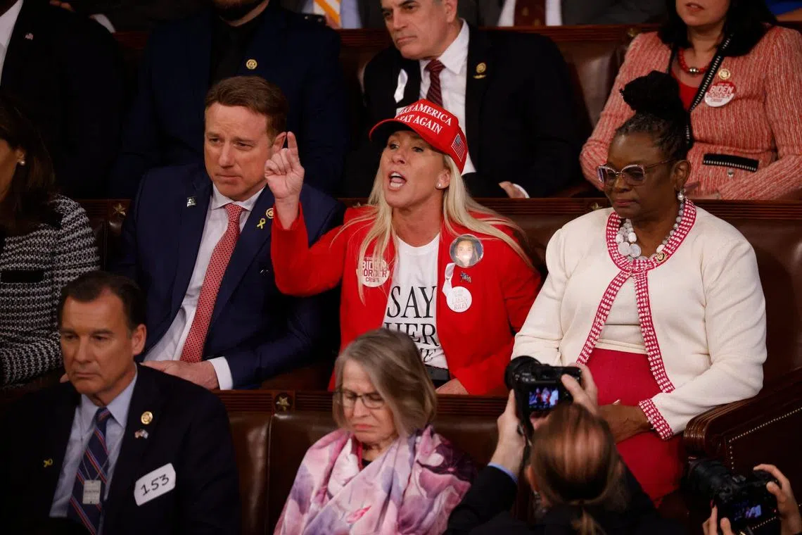 Representative Marjorie Taylor Green dresses herself as a one-woman political protest.