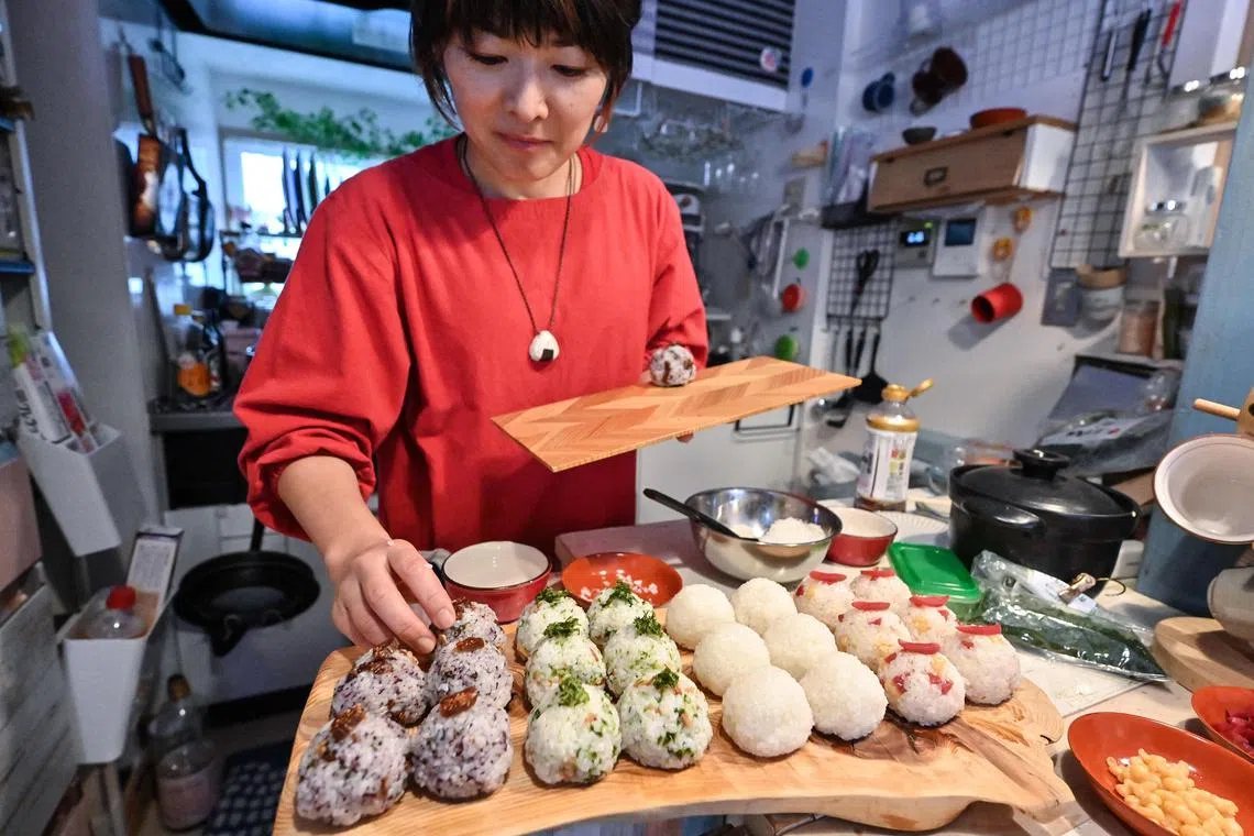 Ms Miki Yamada runs a catering service specialising in “omusubi” – another name for onigiri rice balls.