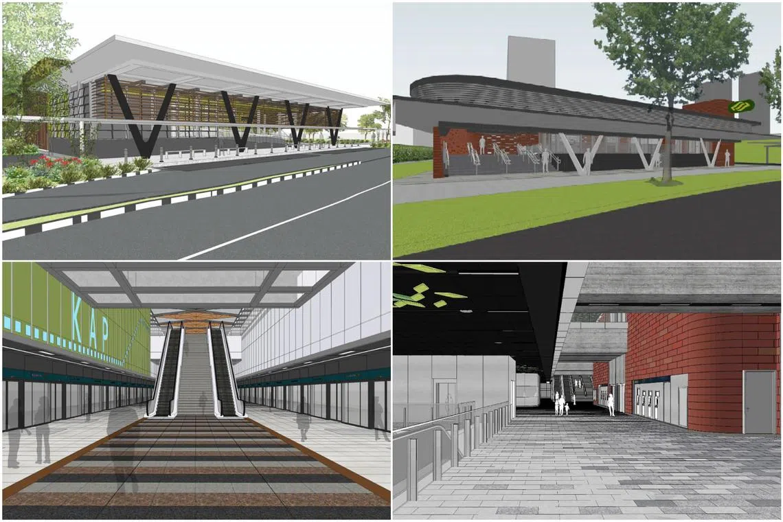 Contracts were awarded for the design and construction of King Albert Park (left) and Clementi stations on the Cross Island Line.