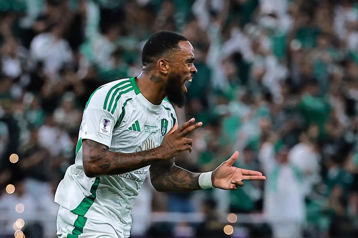 FILE PHOTO: Soccer Football - Asian Champions League - Semi Final - Al Hilal v Al Ahli - King Abdullah Sports City, Jeddah, Saudi Arabia - April 29, 2025 Al Ahli's Ivan Toney celebrates scoring their second goal REUTERS/Stringer/File Photo