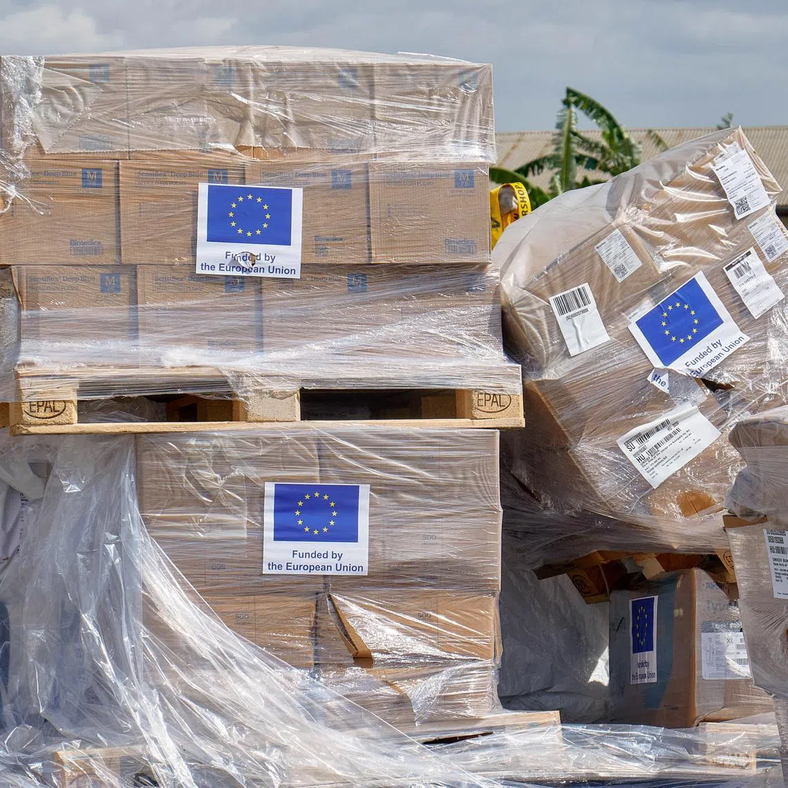 A UNICEF aid consignment for the Ebola outbreak caused by the Bundibugyo strain, sits at Bunia National Airport in Bunia, Ituri province, Democratic Republic of Congo, May 28, 2026. REUTERS/Gradel Muyisa Mumbere