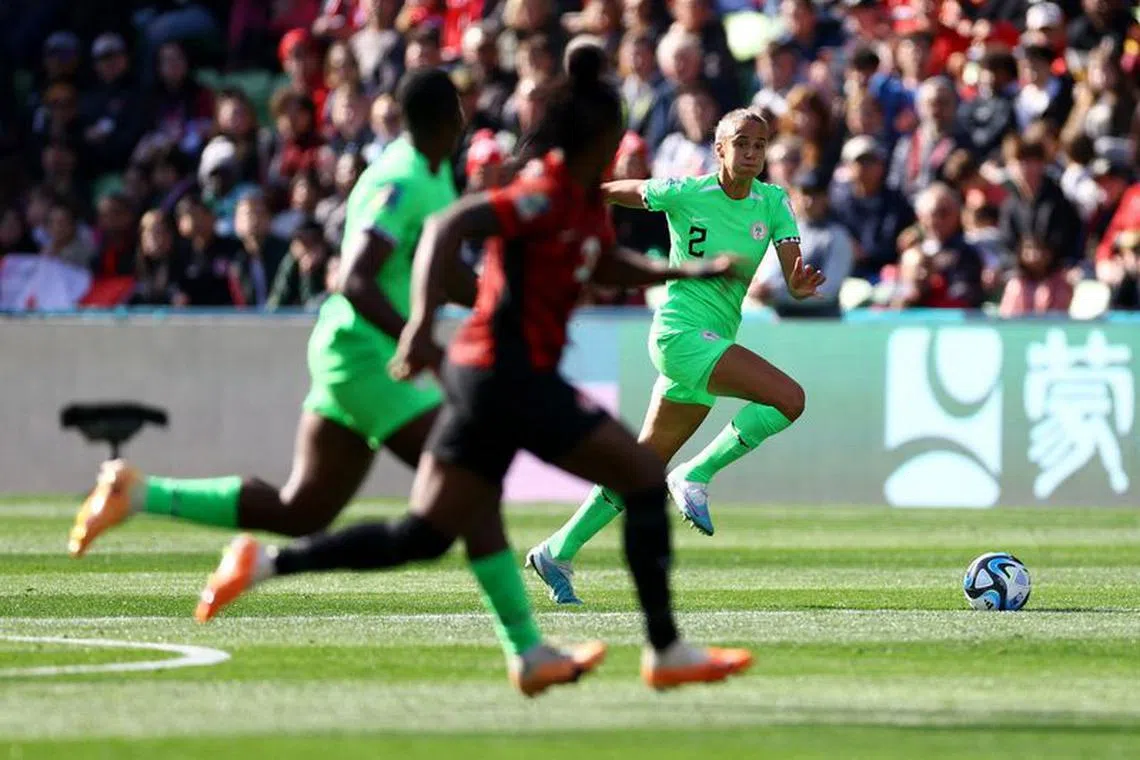 FILE PHOTO: Soccer Football - FIFA Women’s World Cup Australia and New Zealand 2023 - Group B - Nigeria v Canada - Melbourne Rectangular Stadium, Melbourne, Australia - July 21, 2023 Nigeria's Ashleigh Plumptre in action REUTERS/Hannah Mckay/File Photo
