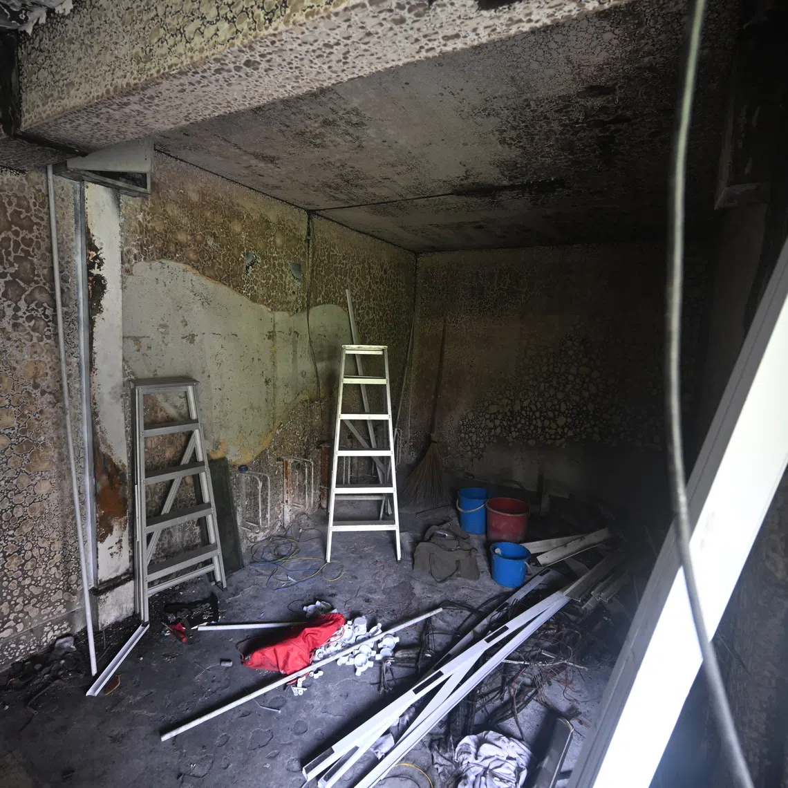 The aftermath of the PMD fire at 510 Ang Mo Kio Avenue 8, as seen on Sept 26.