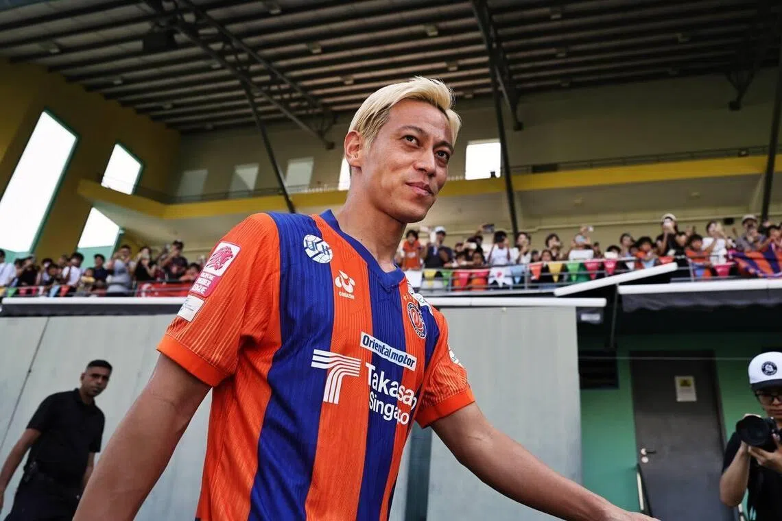 straitstimes.com - Deepanraj Ganesan - Keisuke honda aims for FC jurong to claim Singapore Premier League from rivals Lion City Sailors
