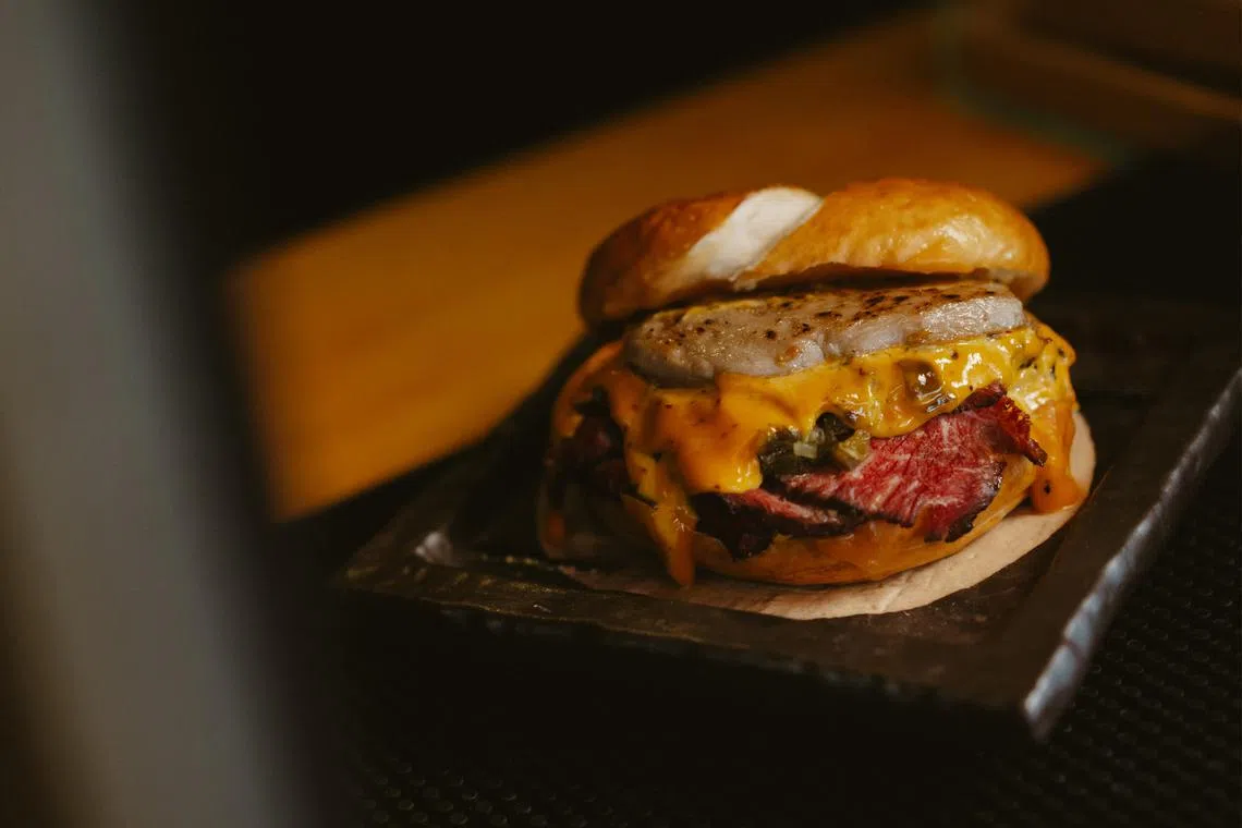 The Foie King bagel from Two Men Bagel House's collaboration with Forged.