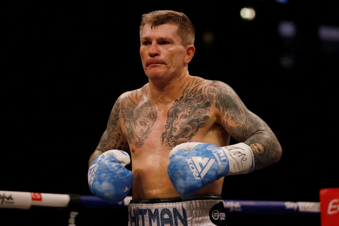 FILE PHOTO: Boxing - Ricky Hatton vs Marco Antonio Barrera - AO Arena, Manchester, Britain - November 12, 2022  Ricky Hatton during his fight against Marco Antonio Barrera Action Images via Reuters/Craig Brough/File Photo
