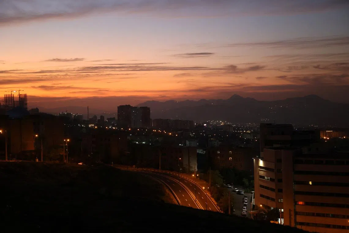 A general view of Tehran after several explosions were heard, in Tehran, Iran, October 26, 2024. Majid Asgaripour/WANA (West Asia News Agency) via REUTERS
