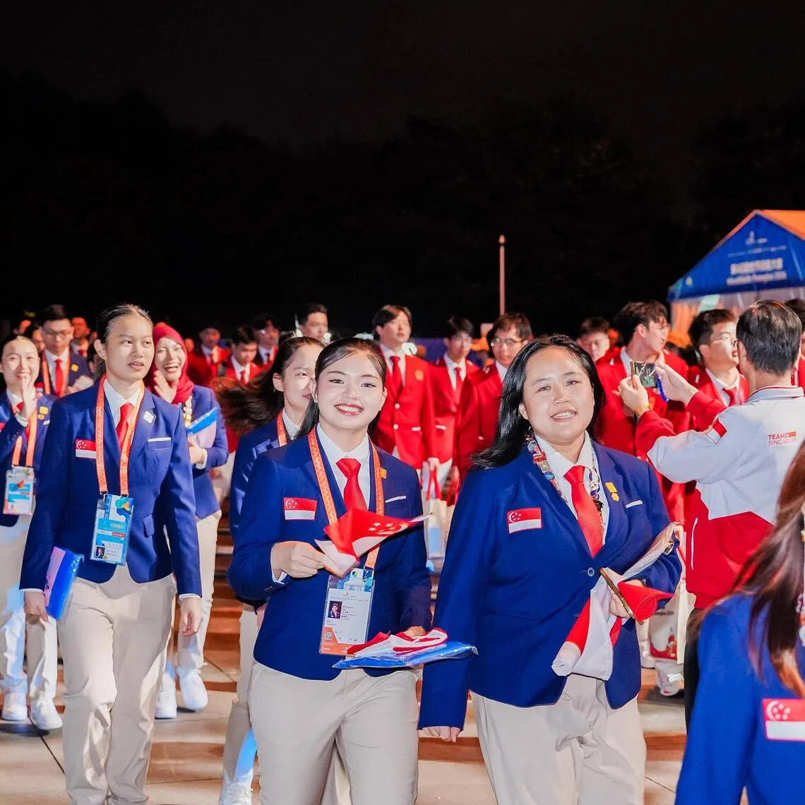 Team captain Sheryl Ong (far right) felt mixed feelings despite her silver in visual merchandising.