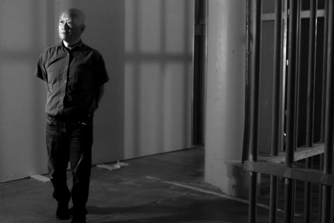 Performance artist Tehching Hsieh at Dia Beacon museum in Beacon, New York, on July 31.