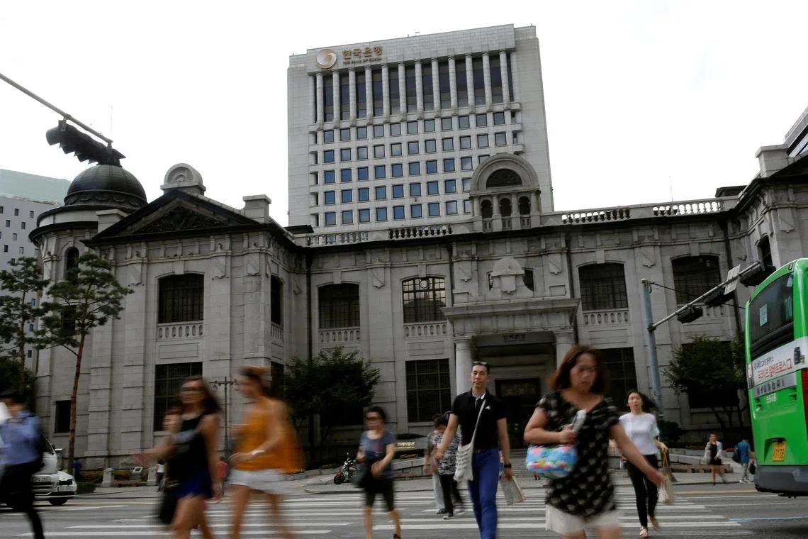 The economy shrank by 0.2 per cent in the three months through June from the previous quarter, the Bank of Korea said. 