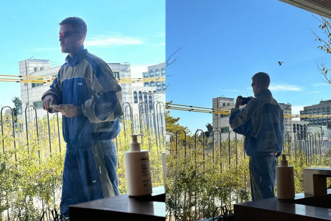 Bieber visiting Osulloc Tea House Bukchon on Oct 26.
