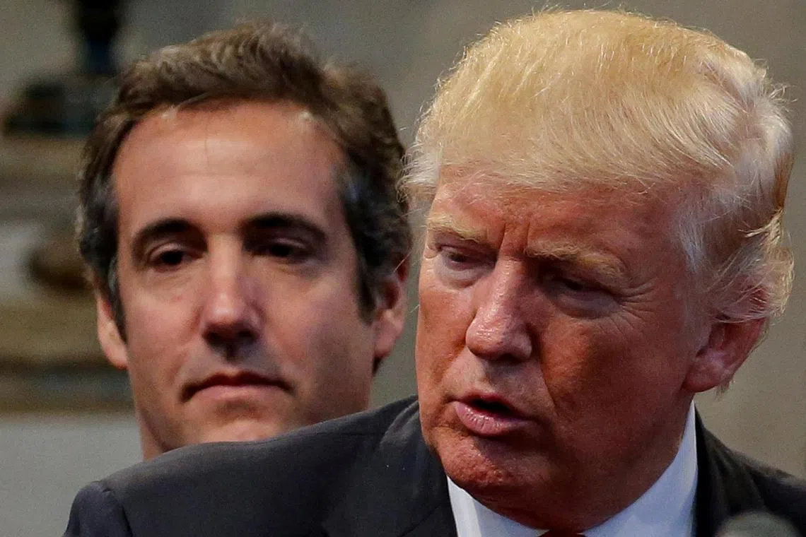 Mr Cohen (left) was one of the witnesses who testified before the grand jury which ultimately indicted his former boss, Mr Trump.