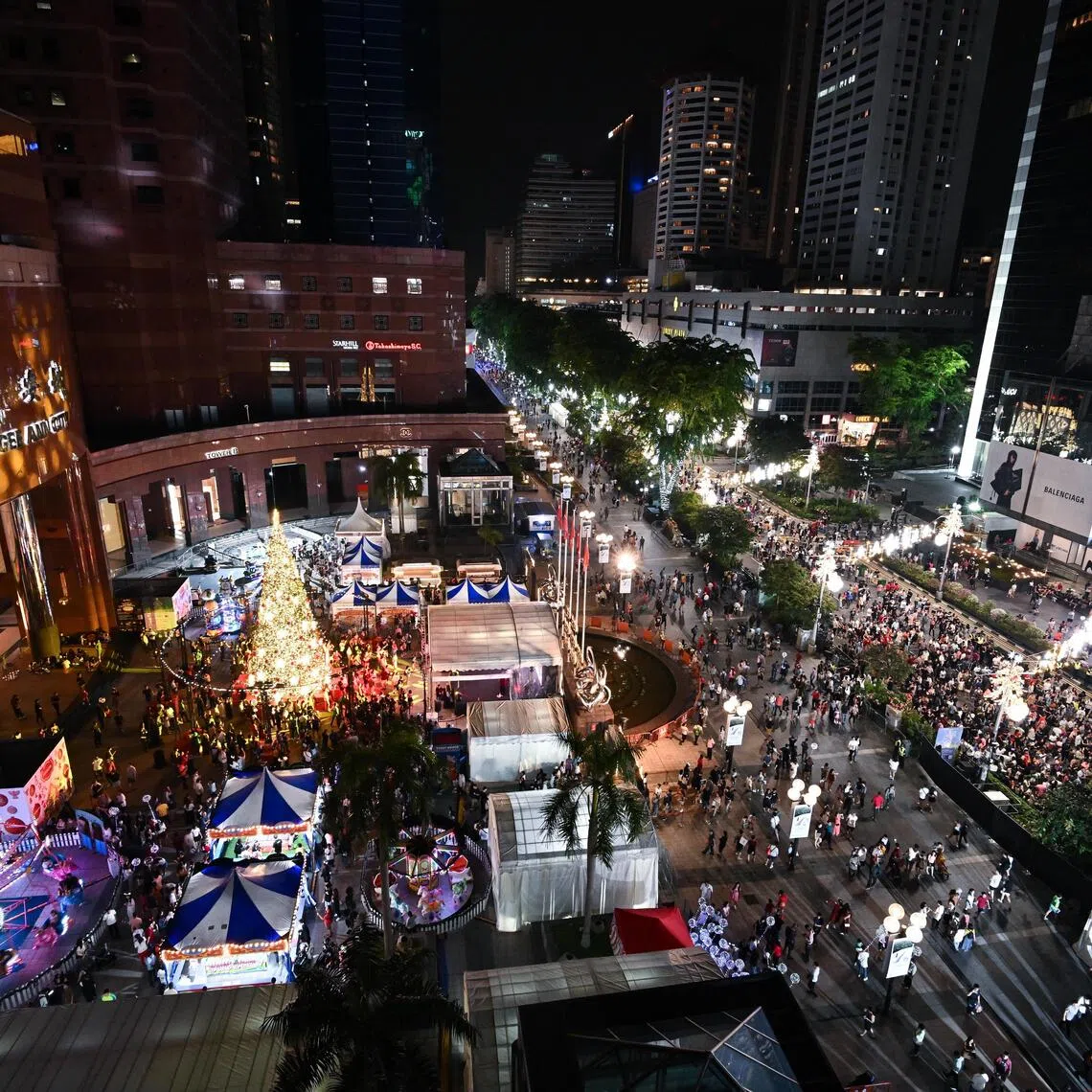 Large crowds are expected in the vicinity of Orchard Road on the night of Christmas Eve.