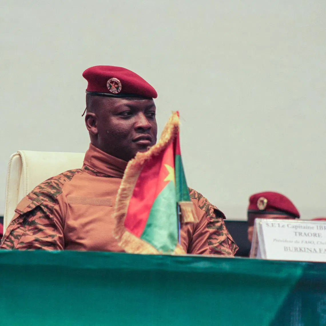 Burkina Faso's junta leader Captain Ibrahim Traore attends the first ordinary summit of heads of state and governments of the Alliance of Sahel States (AES) in Niamey, Niger July 6, 2024. REUTERS/ Mahamadou Hamidou