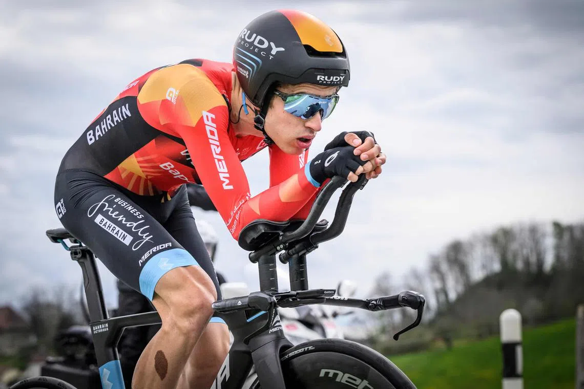 Cyclist Gino Mader was airlifted to hospital  after riding off the road at high-speed.