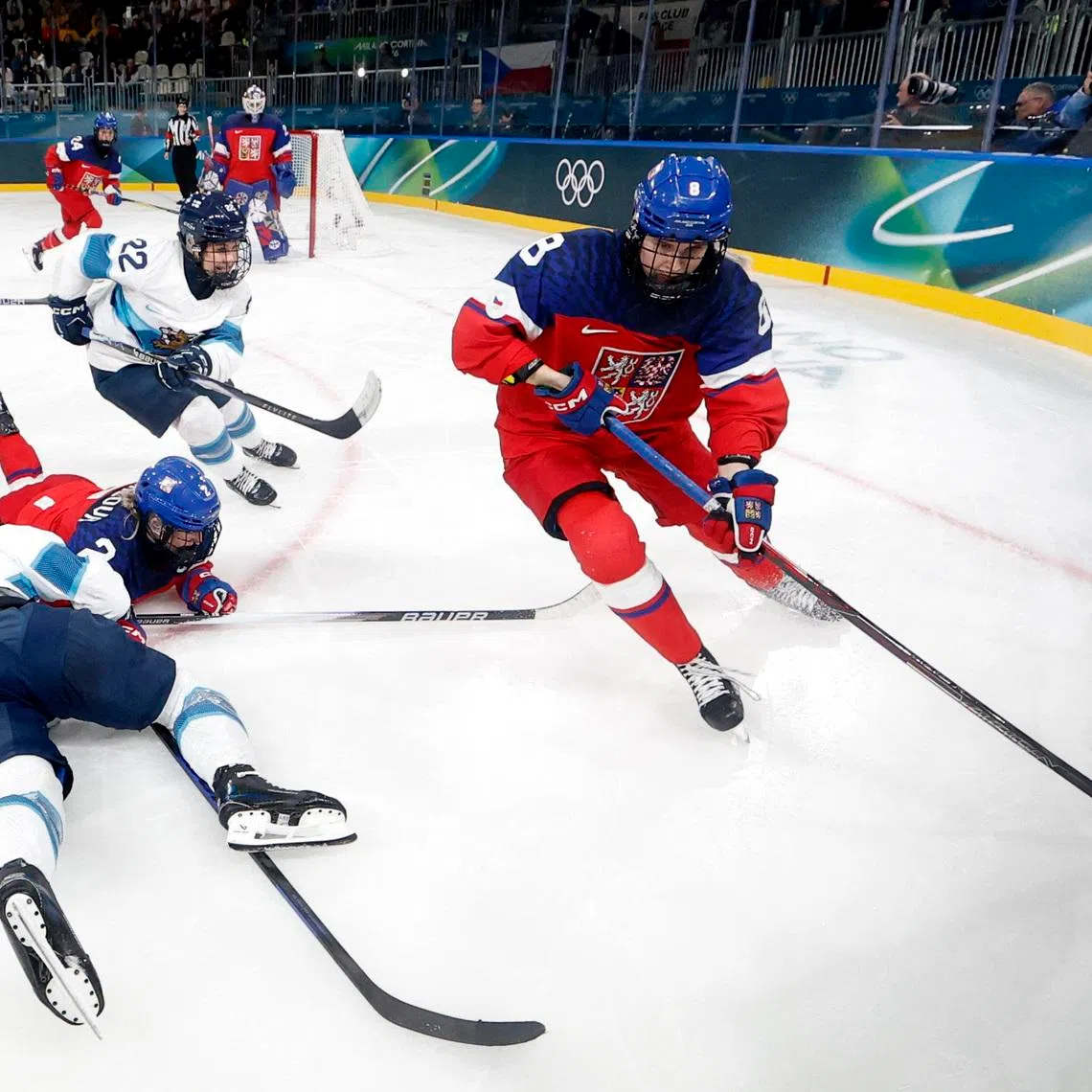 Milano Cortina 2026 Olympics - Ice Hockey - Women's Preliminary Round - Group A - Czech Republic vs Finland - Milano Rho Ice Hockey Arena, Milan, Italy - February 08, 2026. Tereza Pistekova of Czech Republic in action REUTERS/David W Cerny