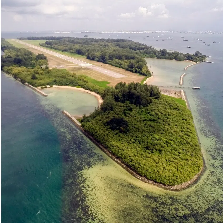 (Clockwise from left) Pulau Sudong, Pulau Bukom and Pulau Semakau are among islands that could be merged to form a new Western island.
