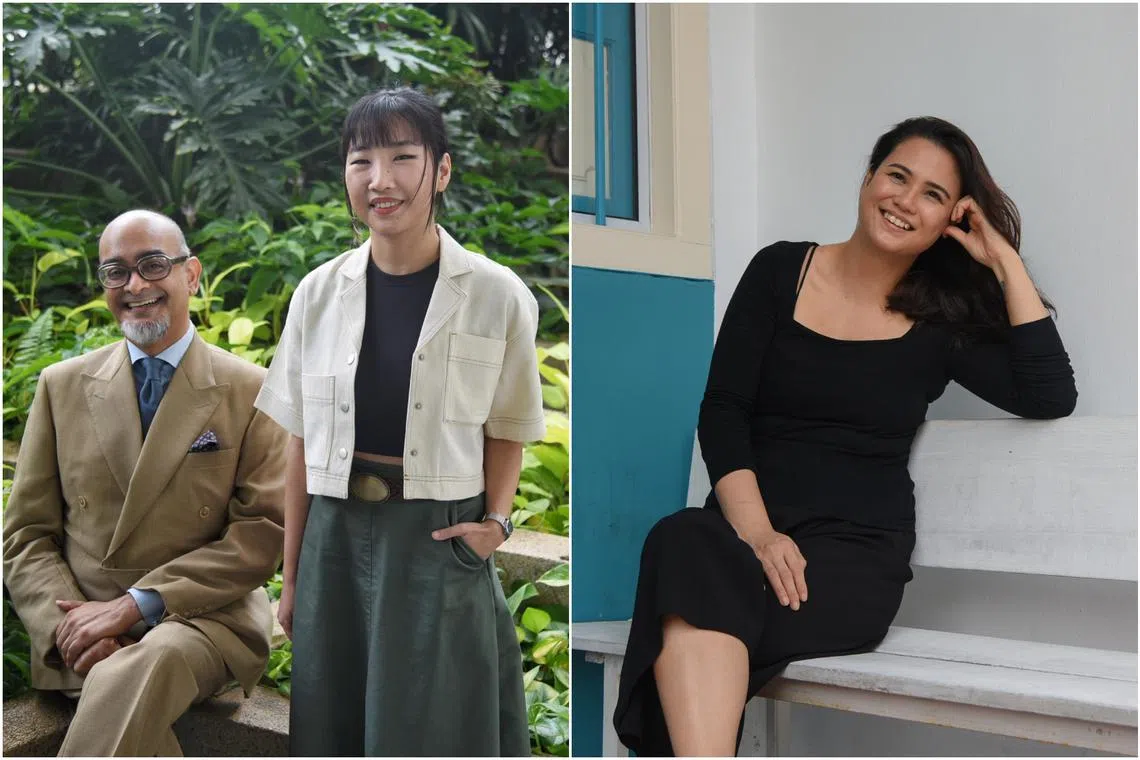 Checkpoint Theatre's associate artist weish (left, with director Huzir Sulaiman) and Theatre Practice associate artist Isabella Chiam (right) are making their writing debuts in April.