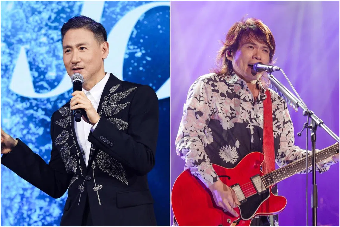 Hong Kong singer Jacky Cheung (left) will perform another three shows from July 28 to 30, while Taiwanese rocker Wu Bai will perform an additional show on June 16.