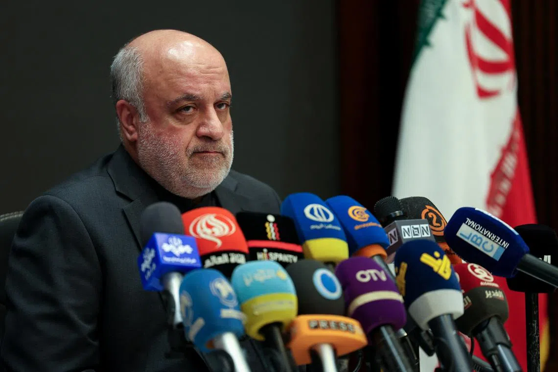 FILE PHOTO: Iran's ambassador to Lebanon Mojtaba Amani attends a press conference at the Iranian embassy in Beirut, Lebanon July 31, 2024. REUTERS/Mohamed Azakir/File Photo