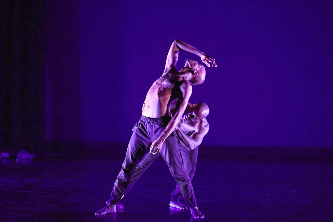 Dancers Dedrick “D. Banks” Gray and Timothy “Solomon” Bowser explore the meaning of masculinity in aMoratorium, choreographed by J'Sun Howard