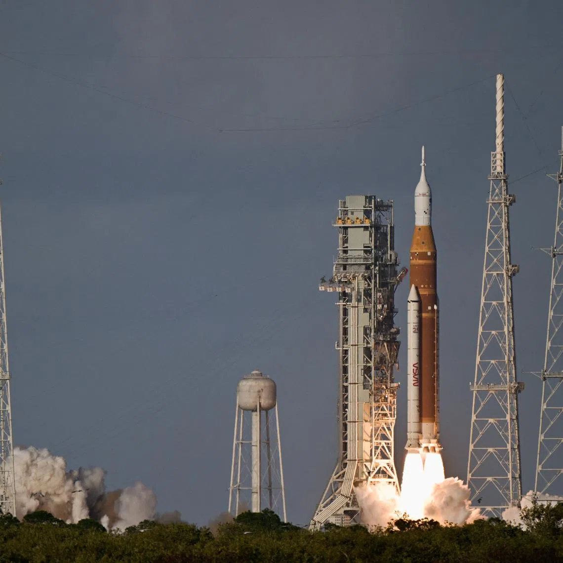NASA's Artemis II mission to fly by the moon, comprising of the Space Launch System (SLS) rocket with the Orion crew capsule, lifts off from the Kennedy Space Center in Cape Canaveral, Florida, U.S. April 1, 2026.  REUTERS/Steve Nesius