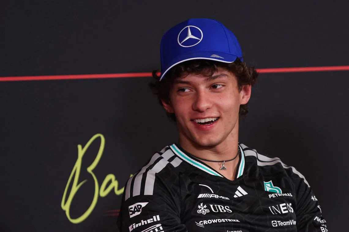 Formula One F1 - Barcelona-Catalunya Grand Prix - Circuit de Barcelona-Catalunya, Barcelona, Spain - June 11, 2026 Mercedes' Andrea Kimi Antonelli during the press conference REUTERS/Bruna Casas